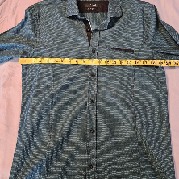 Men's Teal Button-Down Shirt - Picture 4 of 5
